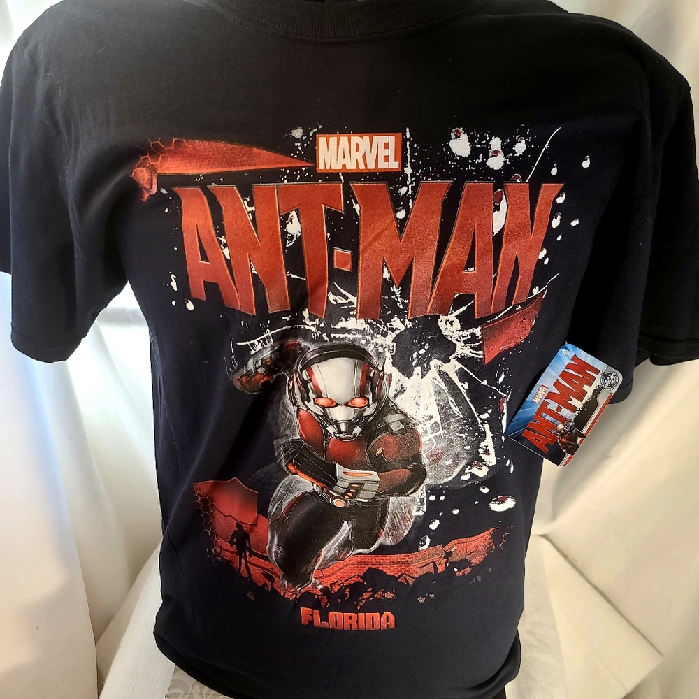 NWT Marvel Ant Man Men's Large Graphic T Shirt Black Short Sleeve New Sz. Lg.